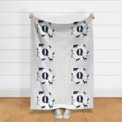 boys nursery baby boy camping woodland bear forest navy blue mint and grey kids nursery baby quilt FQ monogram