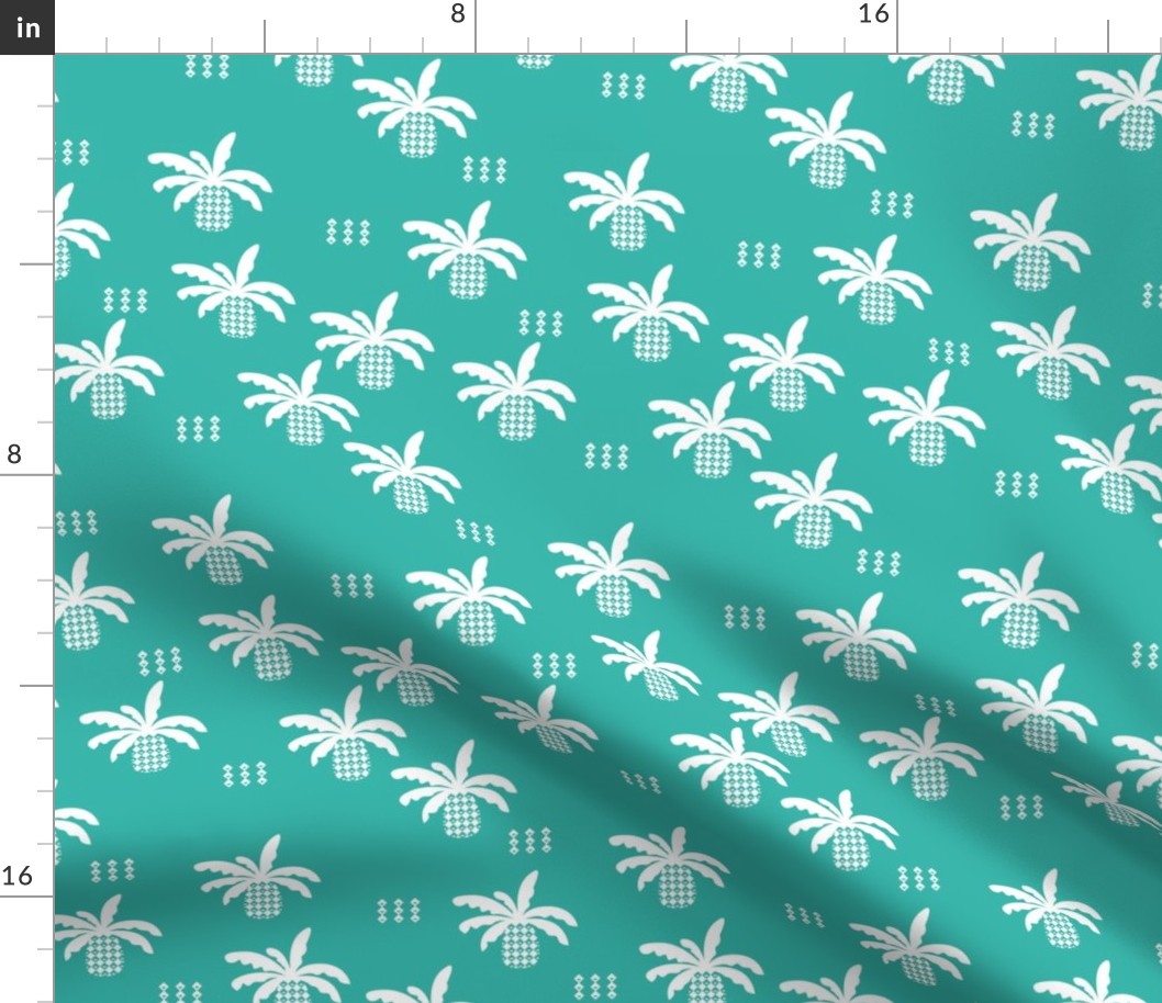 Geometric abstract palm tree pineapple print