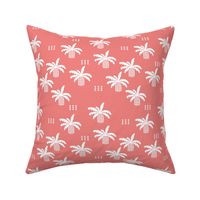 Geometric abstract palm tree pineapple print pink