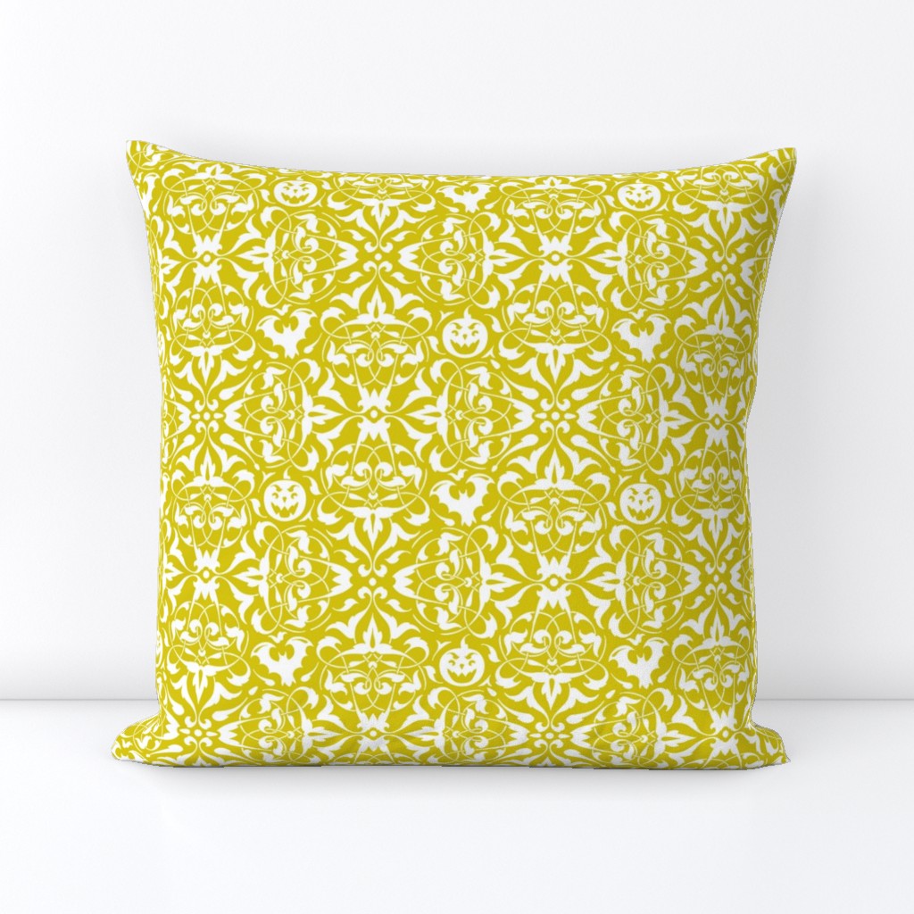 Gothique Halloween Damask Yellow Glow