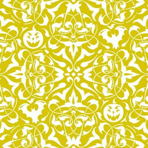 Gothique Halloween Damask Yellow Glow