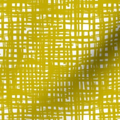 Raw grunge grid abstract brush strokes and stripes mix maze design ochre yellow