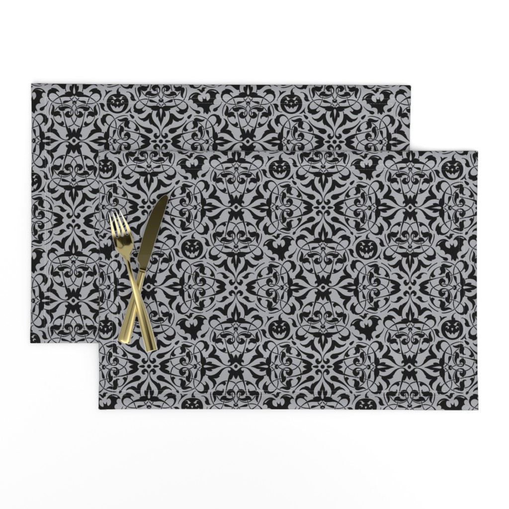 Gothique Halloween Damask Grey