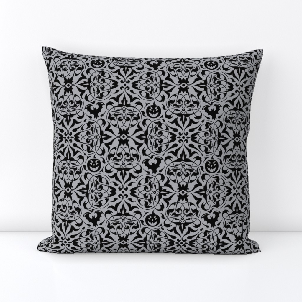 Gothique Halloween Damask Grey