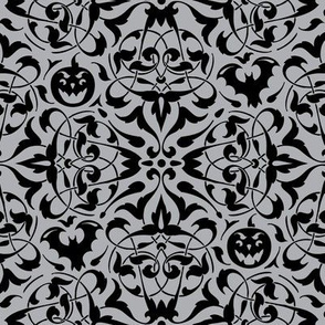 Gothique Halloween Damask Grey