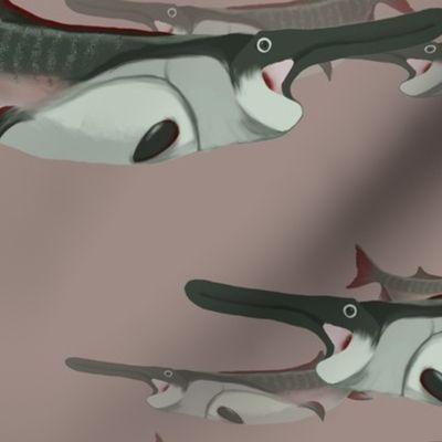 Extra Large -  Layered Paddlefish in Digital Watercolor