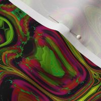 CSMC19 - Zigzags and Bubbles - A Marbled Lava Lamp Texture in Green, Fuchsia, Red and Gold