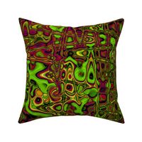 CSMC19 - Zigzags and Bubbles - A Marbled Lava Lamp Texture in Green, Fuchsia, Red and Gold