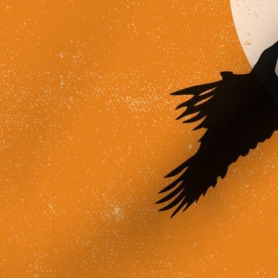 Ravens Call Halloween Tea Towel - Orange