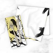 Ravens Call Halloween Tea Towel - White