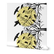 Ravens Call Halloween Tea Towel - White