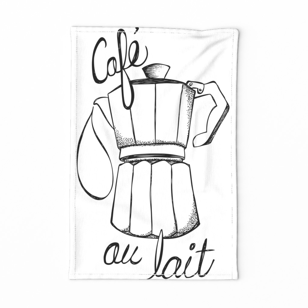 Cafe au lait Tea Towel - Coffee