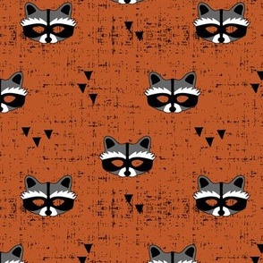 raccoon mask || burnt orange