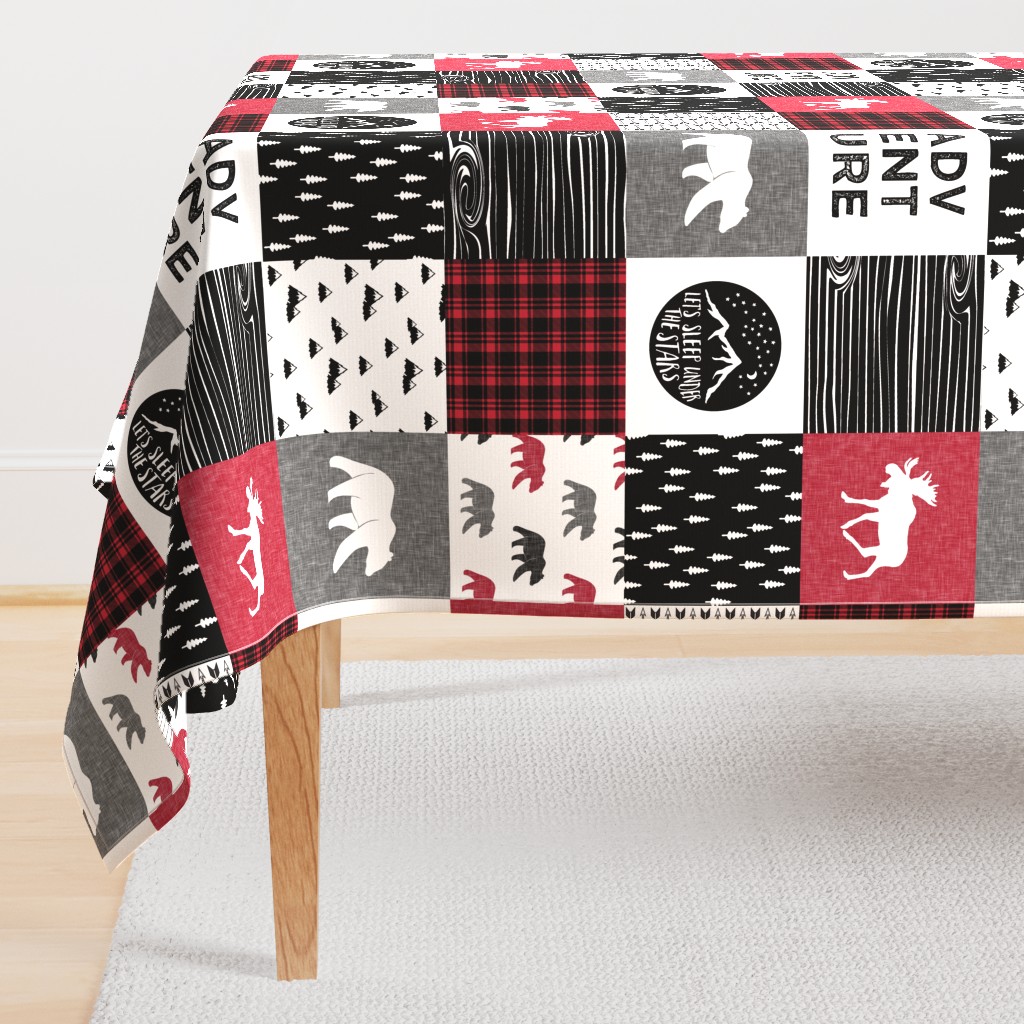 Happy Camper || Wholecloth Quilt Top - Lumberjack collection