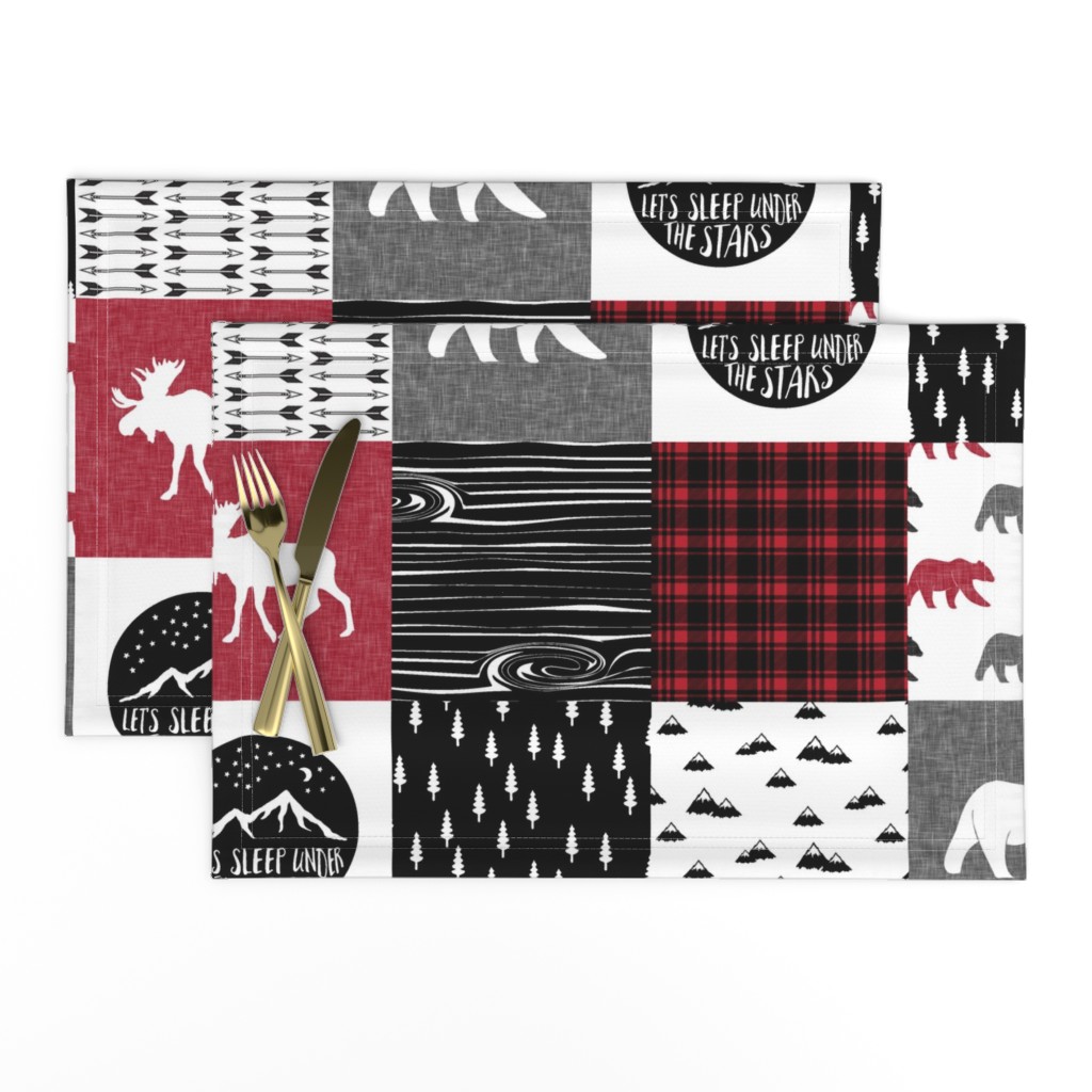 Happy Camper || Wholecloth Quilt Top - Lumberjack collection