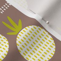 Retro round pineapple fruit kitchen pastel Scandinavian style summer design gender neutral lime
