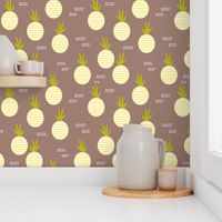 Retro round pineapple fruit kitchen pastel Scandinavian style summer design gender neutral lime