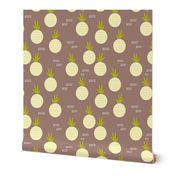 Retro round pineapple fruit kitchen pastel Scandinavian style summer design gender neutral lime