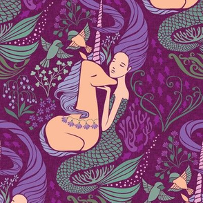 unicorns and mermaids wallpaper