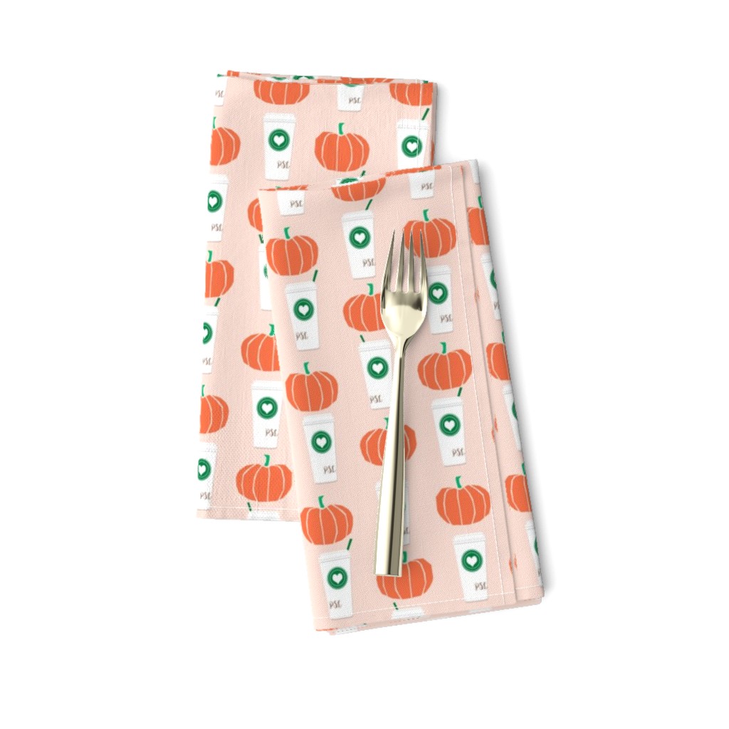 pumpkins autumn florals flower girly painted floral peach fall pumpkin spice latte fabric, autumn girls pumpkin spice, coffee, psl, pumpkin spice latte, latte, autumn, fall