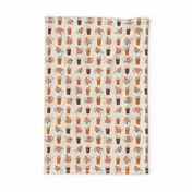 pumpkins autumn florals flower girly painted floral peach fall pumpkin spice latte fabric, autumn girls pumpkin spice, coffee, psl, pumpkin spice latte, latte, autumn, fall