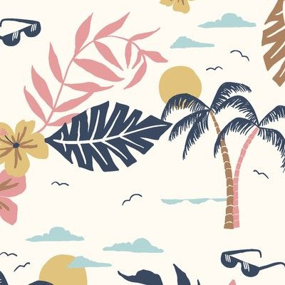 Tropical floral design for t-shirt fabric print Vector Image