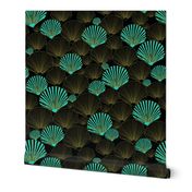 One in a Million  teal Sea Shells on black by Salzanos