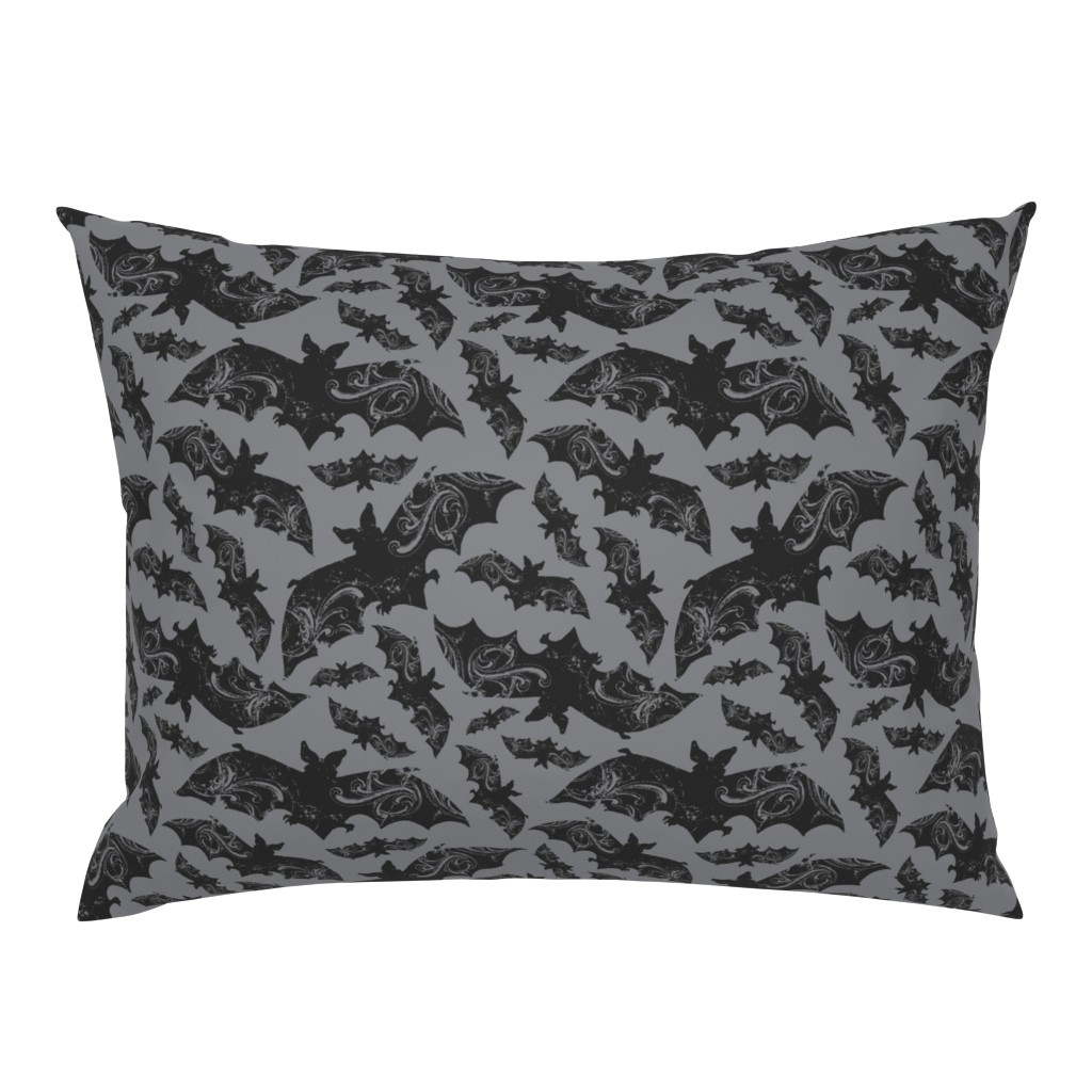 Night Flight - Gothic Halloween Bats Grey