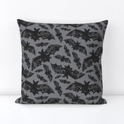 Night Flight - Gothic Halloween Bats Grey