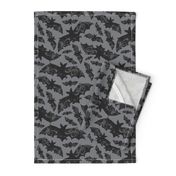 Night Flight - Gothic Halloween Bats Grey