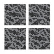 Night Flight - Gothic Halloween Bats Grey