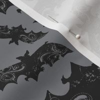 Night Flight - Gothic Halloween Bats Grey