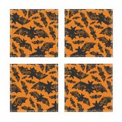 Night Flight - Gothic Halloween Bats Orange