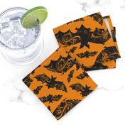 Night Flight - Gothic Halloween Bats Orange