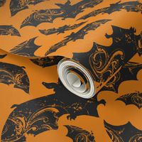 Night Flight - Gothic Halloween Bats Orange