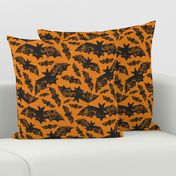 Night Flight - Gothic Halloween Bats Orange