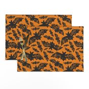 Night Flight - Gothic Halloween Bats Orange