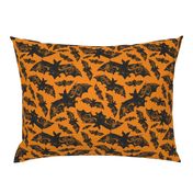 Night Flight - Gothic Halloween Bats Orange