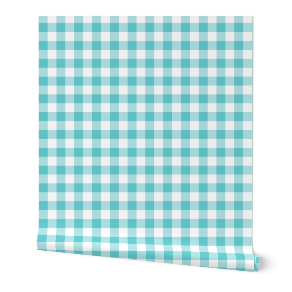 Gingham Aqua