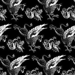 griffin and dragon b/w - var. 2 - potter's world