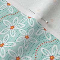 Swimming Stars - Starfish Floral Aqua