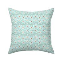 Swimming Stars - Starfish Floral Aqua