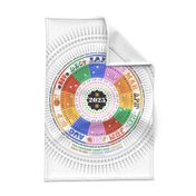 2024 Circle Tea Towel Calendar & Wall Hanging (Dopamine)