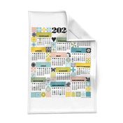 2024 MidMod Tea Towel Calendar & Wall Hanging