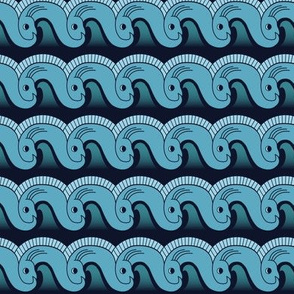 blue fish waves