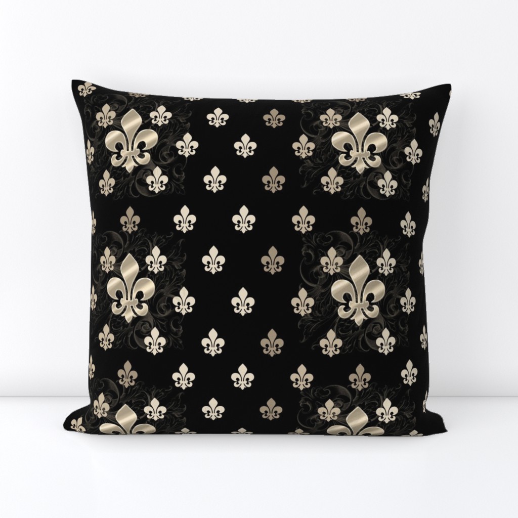 Fleur De Lys-Black & Gold