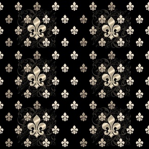 Fleur De Lys-Black & Gold