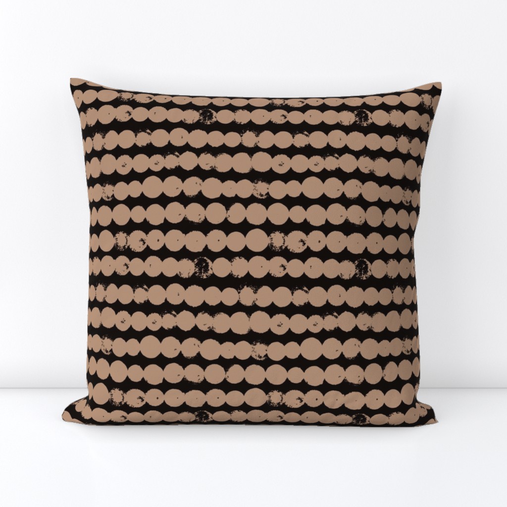 Circles and rows cool Scandinavian style dots brush strings gender neutral black cappucino M