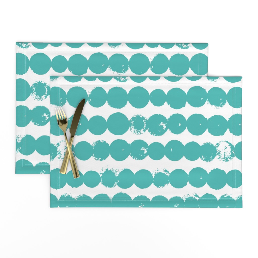 Circles and rows cool Scandinavian style dots brush strings soft water blue XL