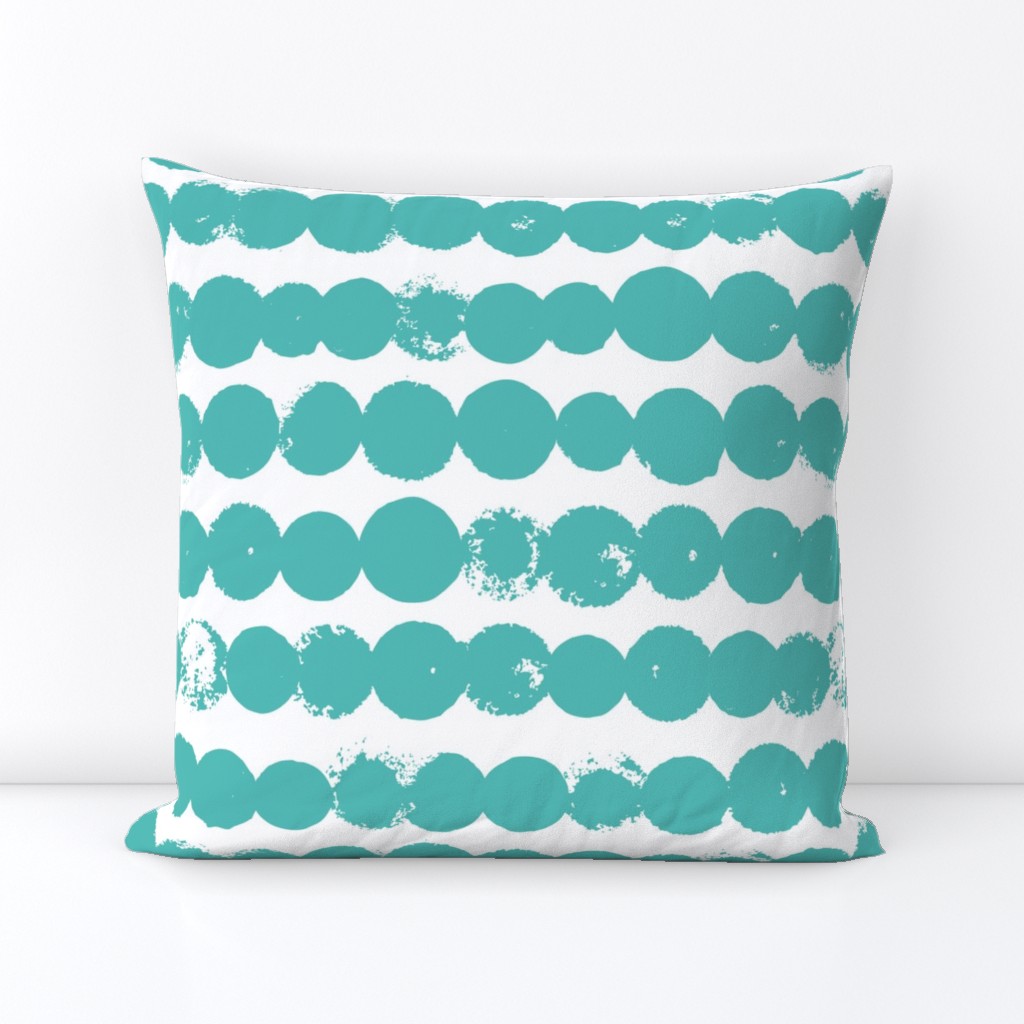 Circles and rows cool Scandinavian style dots brush strings soft water blue XL